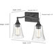 Caily 2 Light 15.75 inch Matte Black Vanity Light Wall Light